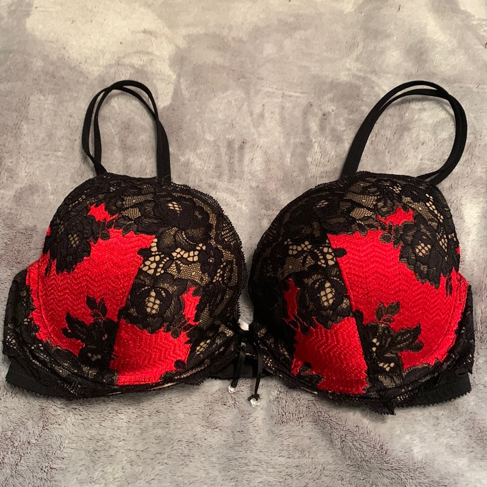 VS Very Sexy Red and Black Push-Up Bra - price FIRM